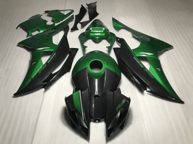 Erschwingliche Yamaha YZF R6 Motorrad Verkleidung 2008-2016 - Grun Carbonfaser Stil