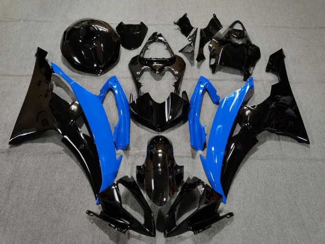 Erschwingliche Yamaha YZF R6 Motorrad Verkleidung 2008-2016 - Blau Glanzendes Schwarz