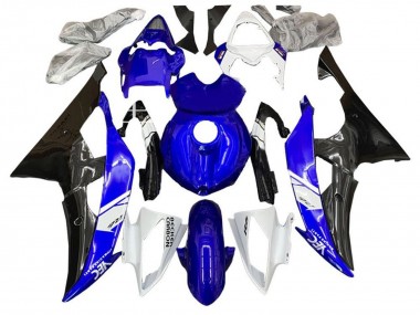 Erschwingliche Yamaha YZF R6 Motorrad Verkleidung Kit 2008-2016 - Weiss Blau Glanzendes Schwarz