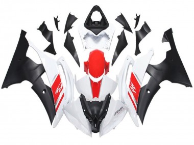Erschwingliche Yamaha YZF R6 Motorrad Verkleidung 2008-2016 - Weiss Rot Matt Schwarz