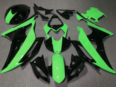 Erschwingliche Yamaha YZF R6 Motorrad Verkleidung 2008-2016 - Grun Glanzendes Schwarz