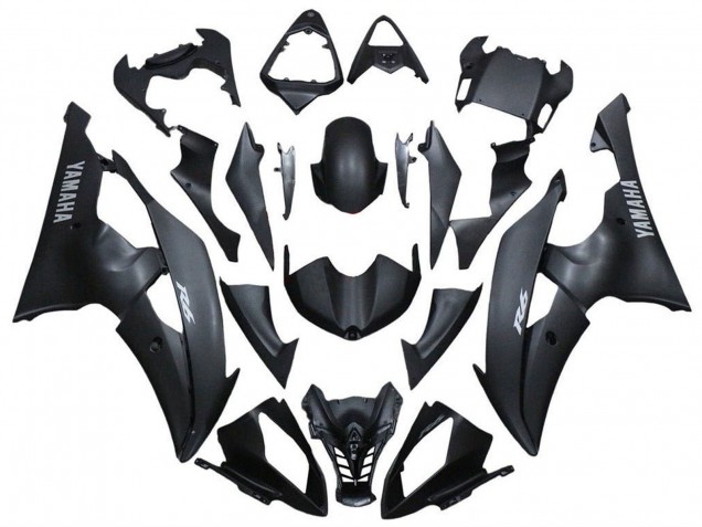 Erschwingliche Yamaha YZF R6 Motorrad Verkleidung 2008-2016 - Matt Schwarz Silber Aufkleber