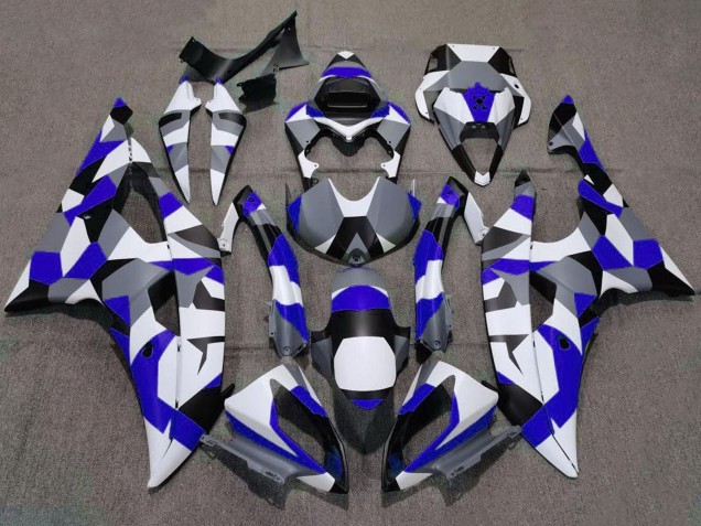 Erschwingliche Yamaha YZF R6 Motorrad Verkleidung 2008-2016 - Weiss Blau Grau Schwarz Camouflage