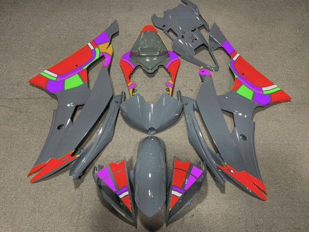 Erschwingliche Yamaha YZF R6 Motorrad Verkleidung 2008-2016 - Nardo Grau Rot Farbrad