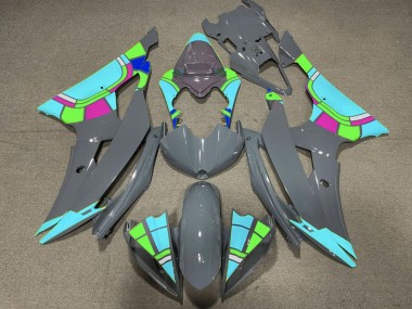 Erschwingliche Yamaha YZF R6 Motorrad Verkleidung 2008-2016 - Nardo Grau Turkis Blau Farbrad