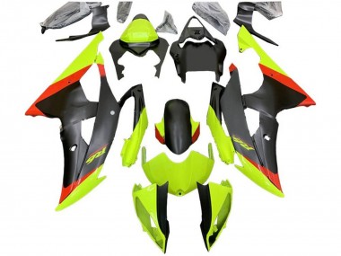 Erschwingliche Yamaha YZF R6 Motorrad Verkleidung 2008-2016 - Grun Rot Matt Schwarz