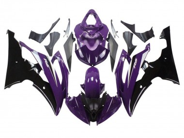 Erschwingliche Yamaha YZF R6 Motorrad Verkleidung 2008-2016 - Lila Glanzendes Schwarz