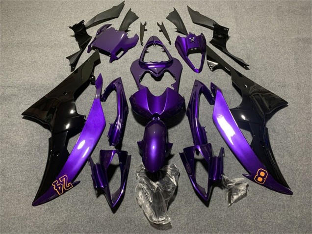 Erschwingliche Yamaha YZF R6 Motorrad Verkleidung 2008-2016 - Lila Glanzendes Schwarz 24