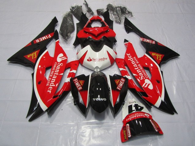 Erschwingliche Yamaha YZF R6 Motorrad Verkleidung 2008-2016 - Weiss Rot Schwarz Santunder