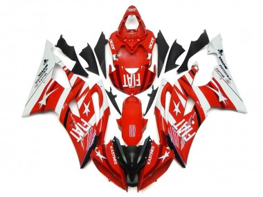 Erschwingliche Yamaha YZF R6 Motorrad Verkleidung 2008-2016 - Weiss Rot Schwarz Fiat