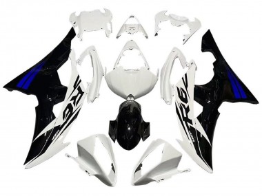 Erschwingliche Yamaha YZF R6 Motorrad Verkleidung 2008-2016 - Weiss Blau Glanzendes Schwarz