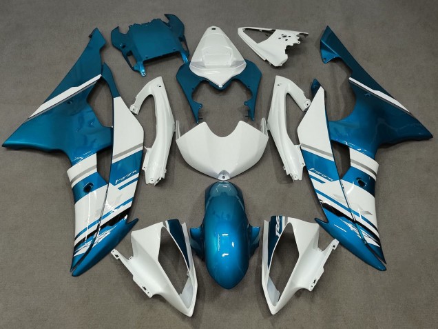 Erschwingliche Yamaha YZF R6 Motorrad Verkleidung 2008-2016 - Weiss Blau