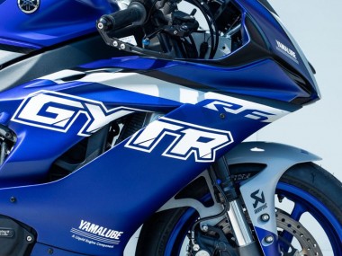 Erschwingliche Yamaha YZF R6 Motorrad Verkleidung 2017-2023 - Blau Silber GYTR