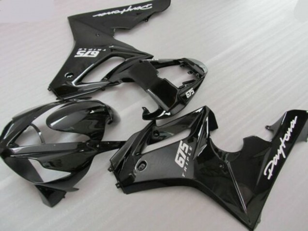 Erschwingliche Triumph Daytona 675 Triple Motorrad Verkleidung 2006-2008 - Glanzendes Schwarz Matt Schwarz