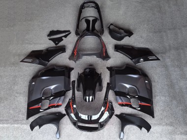 Erschwingliche Honda CBR1000F Hurricane Motorrad Verkleidung 1987-1988 - Glanzendes Schwarz Matt Grau Rot Linie