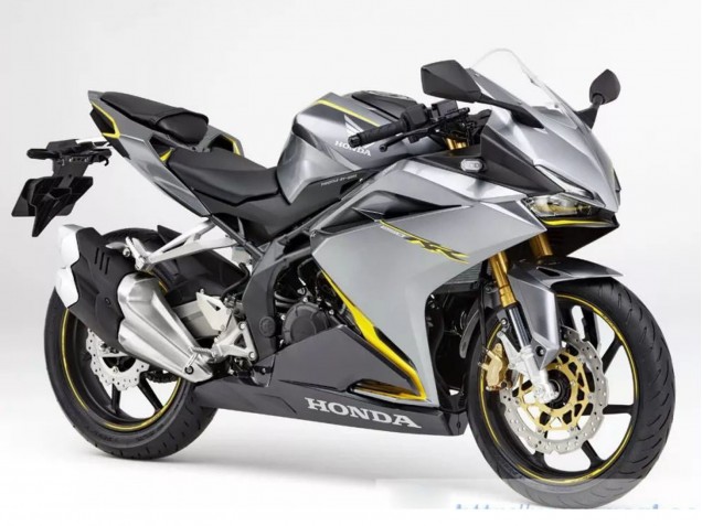Erschwingliche Honda CBR250RR Motorrad Verkleidung 2017-2022 - Silber Gelb Matt Schwarz