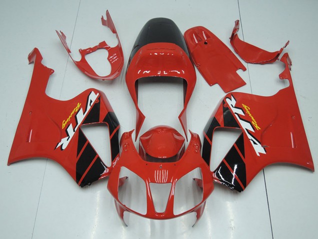 Erschwingliche Honda VTR1000 Motorrad Verkleidung Kit 2000-2006 - Rot Glanzendes Schwarz Streifen