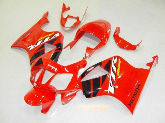 Erschwingliche Honda VTR1000 Motorrad Verkleidung 2000-2006 - Rot Glanzendes Schwarz Streifen