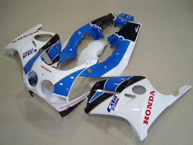 Erschwingliche Honda CBR250RR MC19 Motorrad Verkleidung 1988-1989 - Weiss Hellblau Glanzendes Schwarz