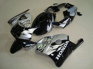 Erschwingliche Honda CBR250RR MC22 Motorrad Verkleidung 1990-1998 - Silber Glanzendes Schwarz