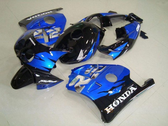Erschwingliche Honda CBR250RR MC22 Motorrad Verkleidung 1990-1998 - Blau Glanzendes Schwarz