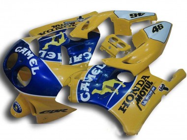 Erschwingliche Honda CBR250RR MC22 Motorrad Verkleidung 1990-1998 - Gelb Blau Kamel Motul
