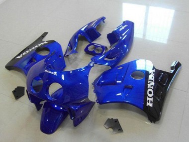 Erschwingliche Honda CBR250RR MC22 Motorrad Verkleidung 1990-1998 - Blau Glanzendes Schwarz Weiss Aufkleber