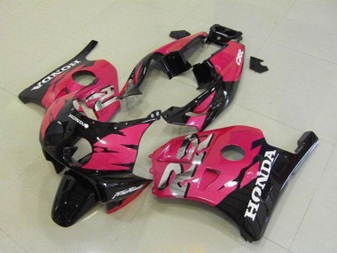 Erschwingliche Honda CBR250RR MC22 Motorrad Verkleidung 1990-1998 - Rosa Glanzendes Schwarz