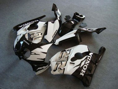 Erschwingliche Honda CBR250RR MC22 Motorrad Verkleidung 1990-1998 - Weiss Glanzendes Schwarz