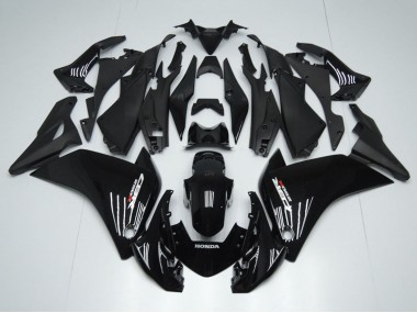 Erschwingliche Honda CBR250RR Motorrad Verkleidung 2011-2015 - Glanzendes Schwarz Matt Schwarz