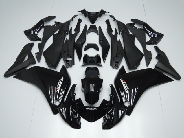 Erschwingliche Honda CBR250RR Motorrad Verkleidung 2011-2015 - Glanzendes Schwarz Matt Schwarz