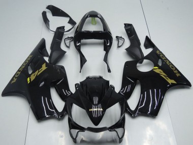 Erschwingliche Honda CBR600 F4i Motorrad Verkleidung 2001-2003 - Glanzendes Schwarz Gold Aufkleber