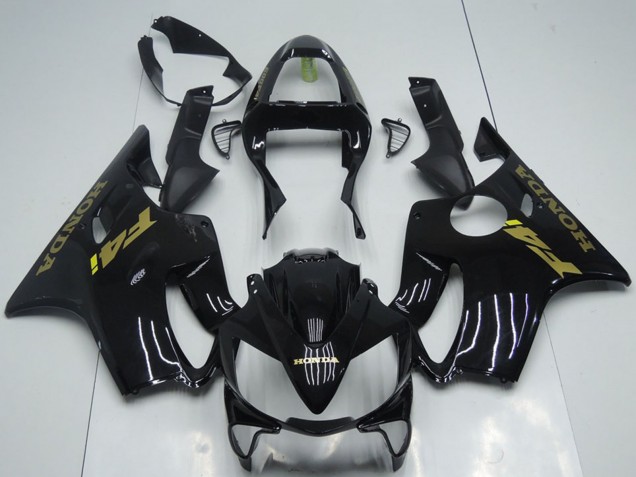Erschwingliche Honda CBR600 F4i Motorrad Verkleidung 2001-2003 - Glanzendes Schwarz Gold Aufkleber