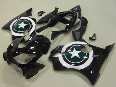 Erschwingliche Honda CBR600 F4i Motorrad Verkleidung 2001-2003 - Weiss Glanzendes Schwarz Stern