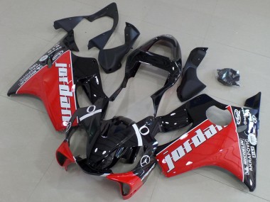 Erschwingliche Honda CBR600 F4i Motorrad Verkleidung 2001-2003 - Glanzendes Schwarz Rot Weiss Jordan