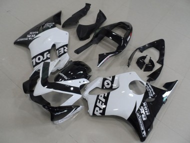 Erschwingliche Honda CBR600 F4i Motorrad Verkleidung 2001-2003 - Weiss Glanzendes Schwarz Repsol