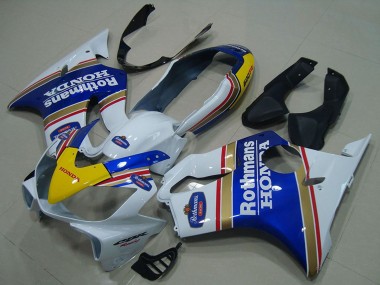 Erschwingliche Honda CBR600 F4i Motorrad Verkleidung 2004-2007 - Weiss Blau Gelb Rothmans