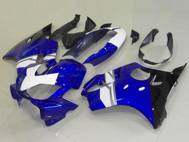 Erschwingliche Honda CBR600 F4i Motorrad Verkleidung 2004-2007 - Weiss Blau Glanzendes Schwarz