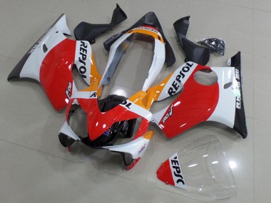 Erschwingliche Honda CBR600 F4i Motorrad Verkleidung 2004-2007 - Weiss Rot Gelb Glanzendes Schwarz Repsol