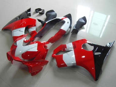 Erschwingliche Honda CBR600 F4i Motorrad Verkleidung 2004-2007 - Weiss Rot Glanzendes Schwarz