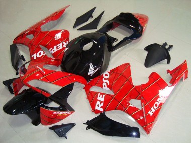 Erschwingliche Honda CBR600RR Motorrad Verkleidung 2003-2004 - Rot Glanzendes Schwarz Spider Man Weiss Repsol