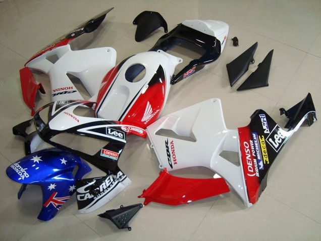 Erschwingliche Honda CBR600RR Motorrad Verkleidung 2003-2004 - Weiss Rot Blau Glanzendes Schwarz Stern Lee