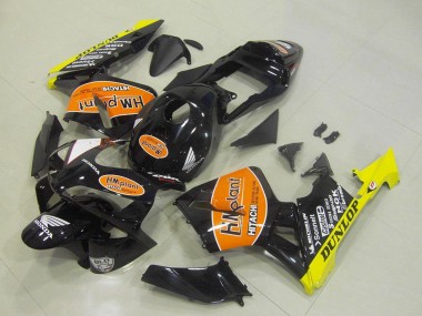 Erschwingliche Honda CBR600RR Motorrad Verkleidung 2003-2004 - Glanzendes Schwarz Orange Gelb Hm Plant Dunlop