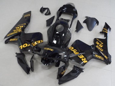 Erschwingliche Honda CBR600RR Motorrad Verkleidung 2003-2004 - Glanzendes Schwarz Gold Repsol