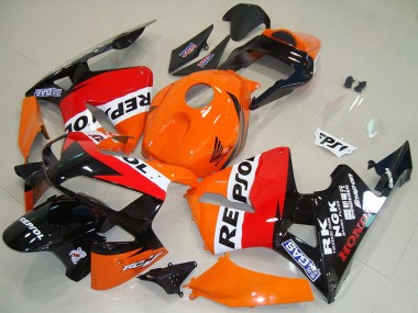 Erschwingliche Honda CBR600RR Motorrad Verkleidung 2003-2004 - Orange Weiss Rot Glanzendes Schwarz Repsol