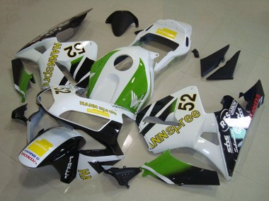 Erschwingliche Honda CBR600RR Motorrad Verkleidung 2003-2004 - Weiss Grun Gelb Glanzendes Schwarz Hannspree 52