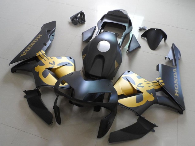 Erschwingliche Honda CBR600RR Motorrad Verkleidung 2003-2004 - Matt Schwarz Gold