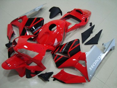 Erschwingliche Honda CBR600RR Motorrad Verkleidung 2003-2004 - Rot Silber Glanzendes Schwarz