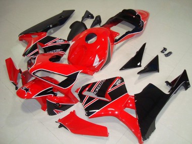 Erschwingliche Honda CBR600RR Motorrad Verkleidungen Kit 2003-2004 - Rot Glanzendes Schwarz