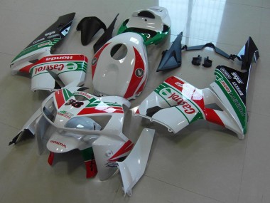 Erschwingliche Honda CBR600RR Motorrad Verkleidung 2005-2006 - Weiss Rot Grun Castrol 38
